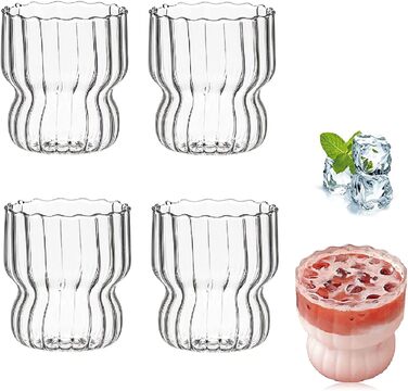 FYBlossom Cappuccino Glasses 4 pcs 250 ml Clear Glass