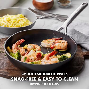 GreenPan GP5 сковорода з антипригарним покриттям Hartelox, 25.4 см, чорна, для індукції, орієнтована на здоров'я, PFAS-free