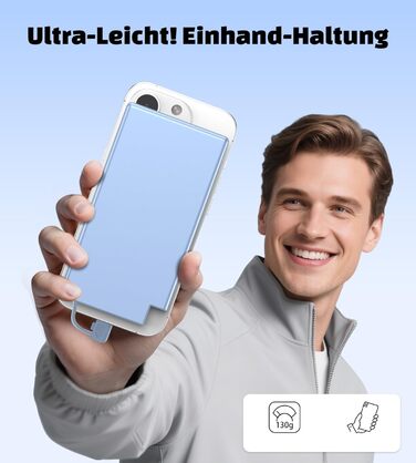 Power Bank Auskang 5000mAh Slim з кабелем для iPhone (до iPhone 14) - блакитний