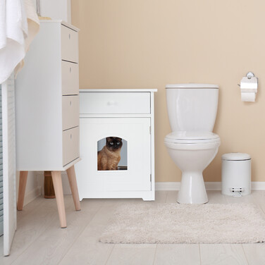Relaxdays Cat Cabinet with Drawer