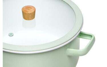 Набір емальованого посуду Gerlach Natur Enamel, пастельно-зелений, 6 предметів