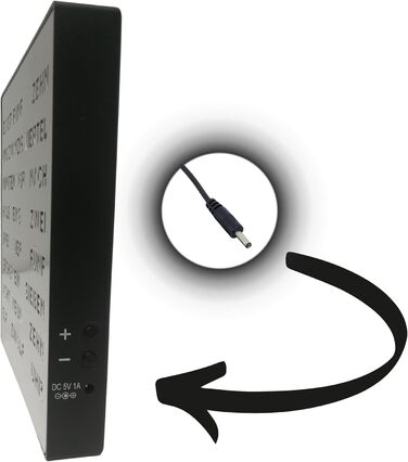 Bada Bing LED Word Clock Silver with German Word Display - elegant metal clock with USB cable wall clock modern - high-quality table clock silent for placing/hanging - decoration gift men's office living room