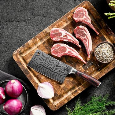 Японський ніж Sunnecko Santoku 17 см - професійний кухонний ніж для приготування їжі, універсальний ніж шеф-кухаря
