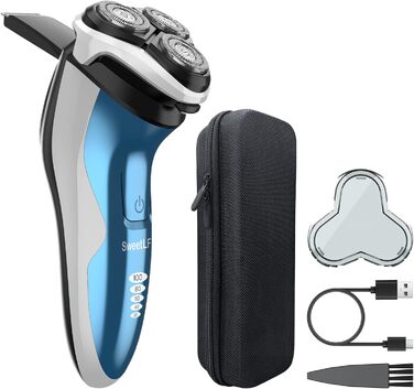 Електричний чоловічий бритва SweetLF SWS7105 з тримером, кейсом, IPX7, LED дисплеєм & для мокрого/сухого гоління