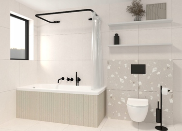 Кутовий штанга для душу Sasko 70-120 x 25 мм, білий