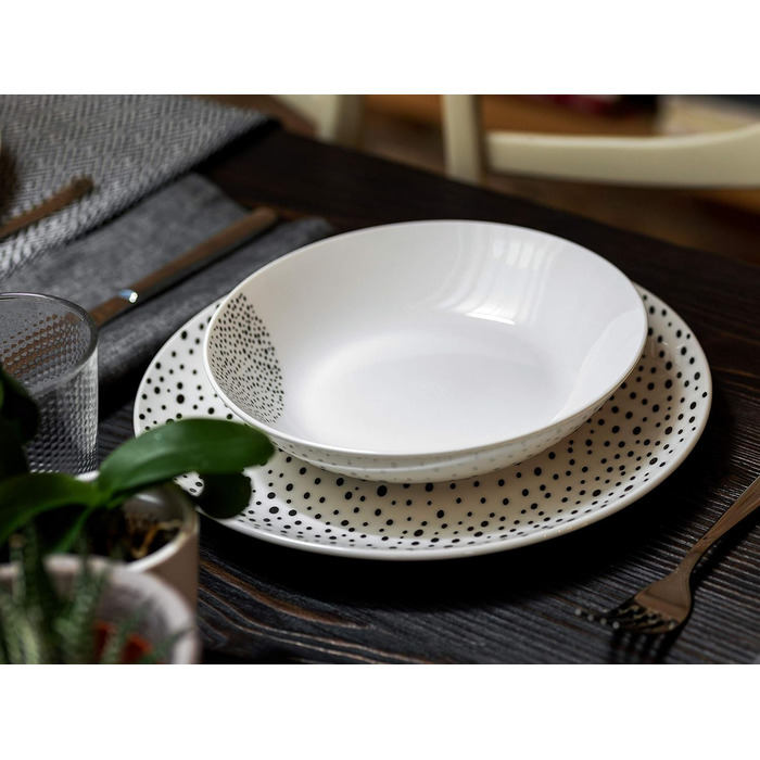 Сервіз Tognana Graphic, 18 предметів, для 6 осіб, порцеляна, білий