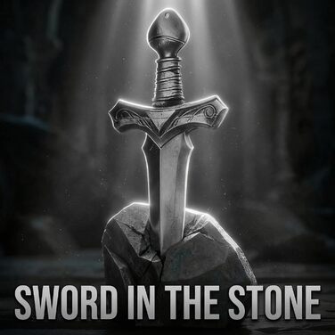 Шпатель для вина Excalibur, відкривач для пляшок у вигляді меча, преміум-сплав цинку, з підставкою з каменю, для старих та крихких пробок, подарунок чоловікові, колекціонеру, декор для бару (срібний)