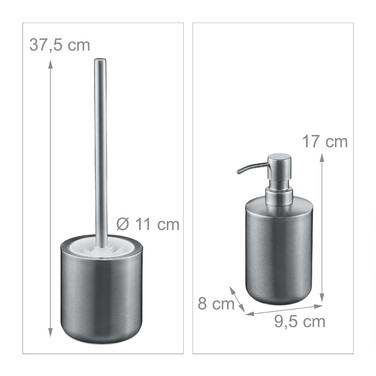 Relaxdays 5-piece Bathroom Set Stainless Steel