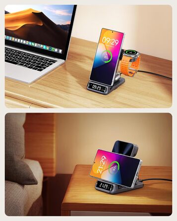 Бездротова зарядка SwanScout 708S для Samsung Galaxy S25 Ultra/S23/S22/S21 та Galaxy Watch/Buds (без адаптера)