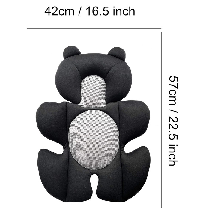 Storchenbeck Baby Car Seat Cushion Car Seat Insert Seat Pad Universal for Strollers Car Seat High Chair (Black)