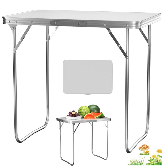 Складний туристичний стіл Lucn 60 см - портативний та складаний столик для пікніка, саду, балкону, кухні, ринку, роботи. 2 висоти: 20/56 см, розмір 80 см