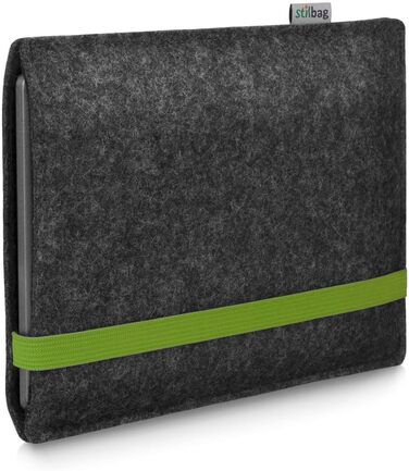 Чохол для Kindle Paperwhite 7 (Amazon) | Шкіряний чохол з ворсового фетру, Made in Germany (Антрацит - зелений)