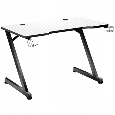 Ігровий комп'ютерний стіл для геймерів та школярів, білий з карбоновим покриттям