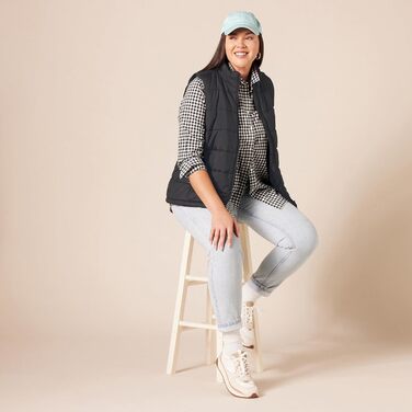 Жіноча жилетка Amazon Essentials з пухом, середньої щільності, на блискавці, темно-зелена (XXL, оливковий, Gepard)