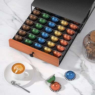 Тримач для капсул кави Nespresso Vertuo та Dolce Gusto на 50 капсул, металевий, чорний