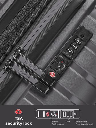 Розширюваний ручний багаж 55 см Anthracite Metallic Collection 04 з TSA-замком та 4 колесами | з поліпропілену | 40-48 літрів