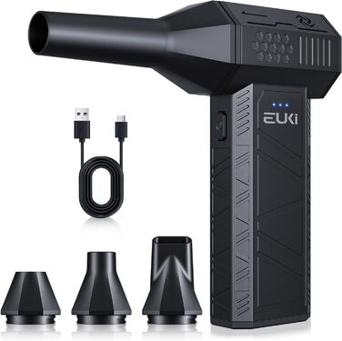 Електричний пилосос EUKI X3MiniDE: 3 швидкості, 130 000 обертів/хв, акумулятор 5000mAh, USB-C, для комп'ютера, авто, дому та вулиці