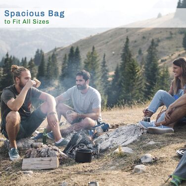 Сплячий мішок Wakeman - легкий, кокон, 0°C, з капюшоном та чохлом для походу, кемпінгу та хайкінгу (Navy)