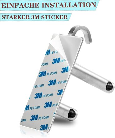 Тримач для рушників Vista без свердління, подвійний, 43.5 см, нержавіюча сталь, для ванної кімнати та кухні, самоклеючий