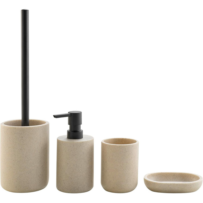 Дозатор для мила Douceur d'intérieur Granite, пісок, полірезин, 7x16 см