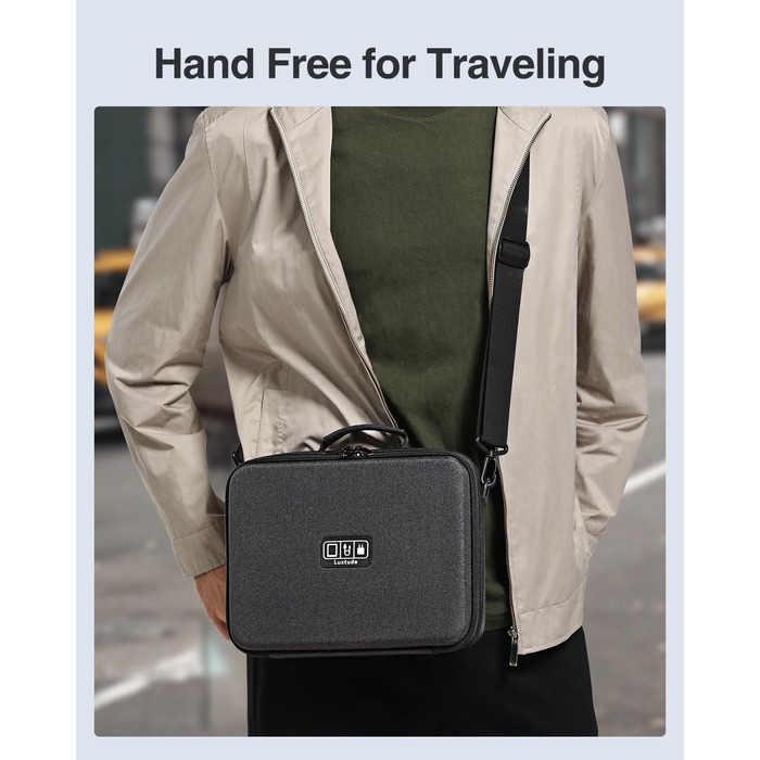 Органайзер для кабелів Luxtude Eva - жорсткий кейс для аксесуарів, чорний (великий)