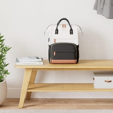 LOVEVOOK Рюкзак для жінок з відділенням для ноутбука 15.6 дюймів. Шкільний рюкзак для дівчат, підлітків, студентів. Водонепроникний рюкзак для школи, подорожей, університету, бізнесу. Кольори: бежевий, чорний, коричневий.