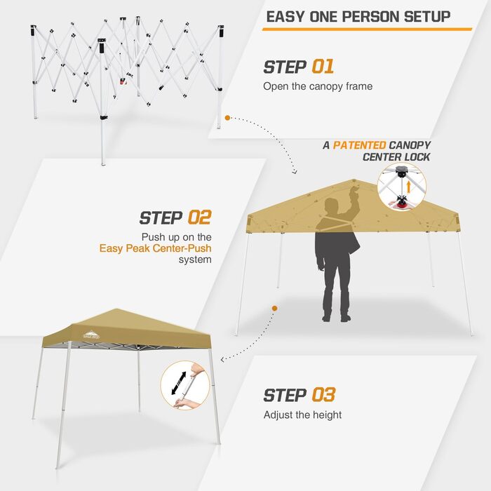 EAGLE PEAK 3 m x 3 m Pop-Up Tent with Sloping Legs