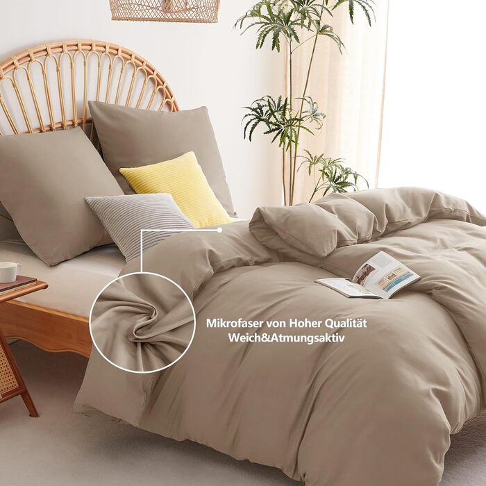 Комплект постільної білизни WAVVE Khaki 135x200 (4 шт.) - мікрофібра, комплект 2*135x200 + 2*80x80, з блискавкою