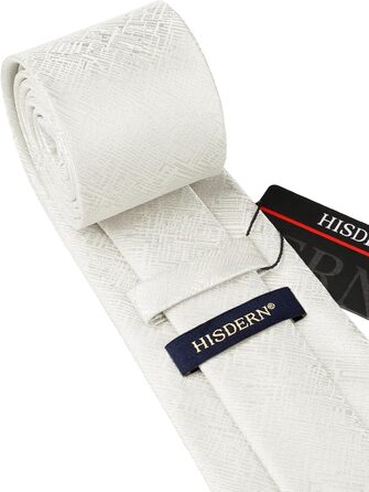 Краватка для чоловіків Hisdern однотонна формальна з кишеньковим хустинкою, комплект. Класичний стиль, для весілля, бізнесу, вечірок (Бежевий)