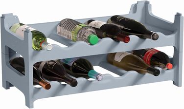 Стелаж для вина ARTECSIS з пластику, 12 пляшок, сірий, для HoReCa, модульний