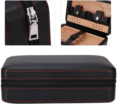 Ручний виготовлений Humidor для сигар, переносна шкіряна сигарниця з кедру, набір для сигар для подорожей та коротких поїздок, сигарниця з кедра на 4 сигари, аксесуари для сигар