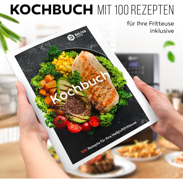 Мультипечі Airfryer Balter HL-1200 XXL: аерофритюрниця, міні-духовка та дегідратор 12л, 10 програм, чорна