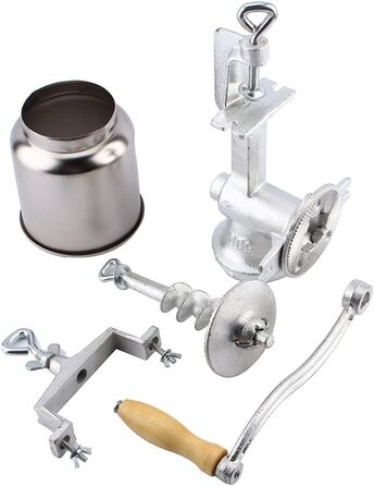 Wakects Manual Mill, Hand Grain Mill, Mill Corn Coffee Food Wheat Manual Hand Grains Oats Iron Burr Mill Coffee Grinder Nut Grinder with Crank