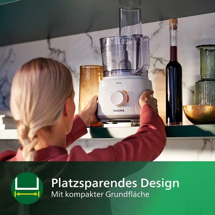 Philips HR7310/00 Kitchen Machine Daily Collection (700 W, 16 Functions, 2L Capacity, 2-in-1 Slicing Disc) white 700 Watt, 16 Functions