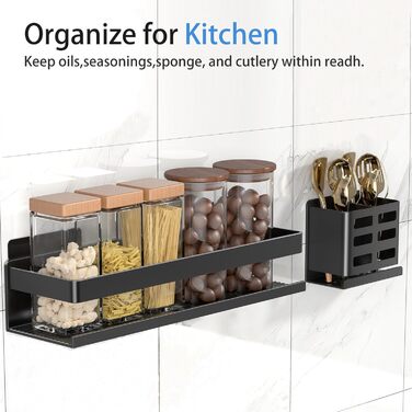 Алюмінієвий душовий кошик, 30 см, 2 шт. - Органайзер для ванної кімнати, настінний, самоклеючий (2 шт. в наборі)