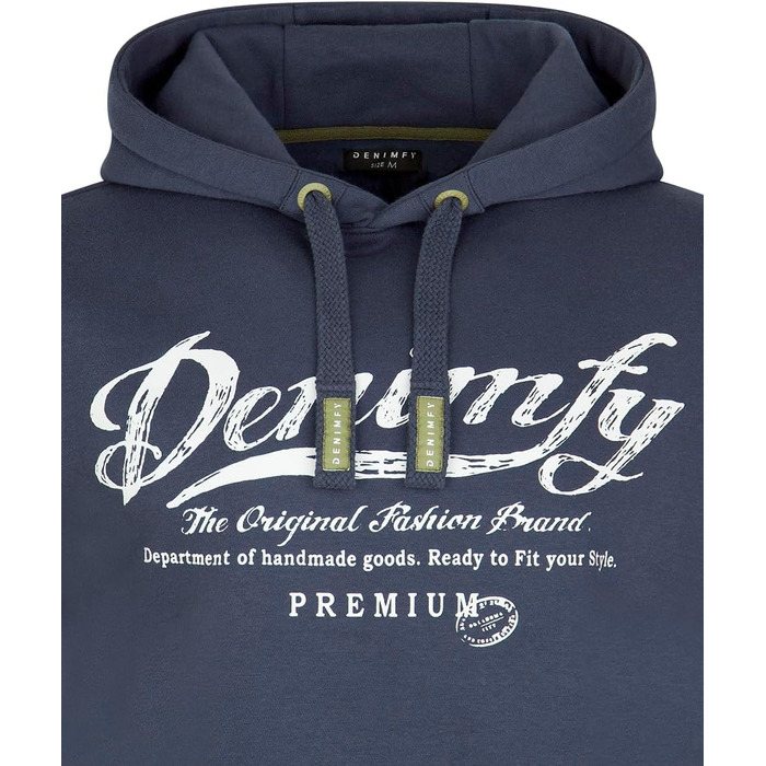 Худі DENIMFY для чоловіків, Regular Fit, з капюшоном DFArno, принти, кольори: бежевий, зелений, синій, темно-синій, сірий, розміри: S, M, L, XL, XXL, 3XL, 3XL, 4XL, 5XL