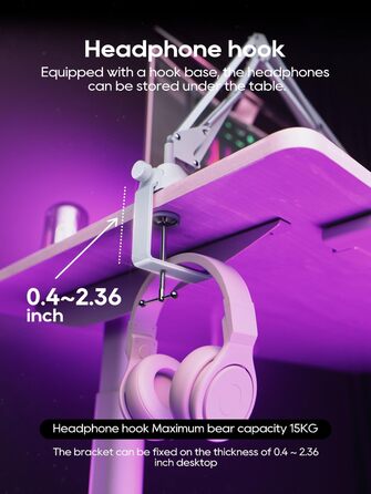 Кріплення для мікрофона на настільний стіл, 40 см, для HyperX QuadCast, Blue Yeti, 360° оберт, з адаптером 3/8' - 5/8'