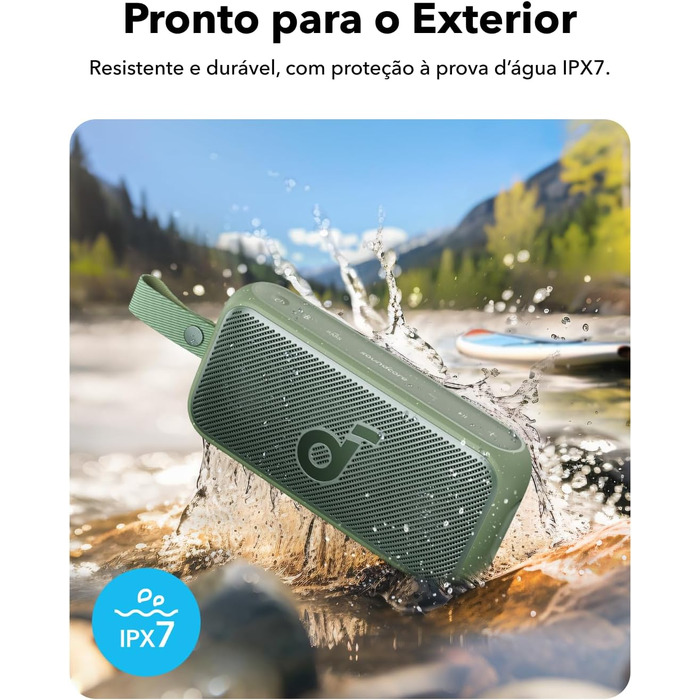 Soundcore Motion 300: Бездроковий портативний Bluetooth-динамік з BassUp, SmartTune, 30W, 13 годин, IPX7, для саду, кемпінгу та подорожей (зелений)