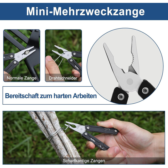 9-in-1 Mini Multitool with Needle-Nose Pliers, Scissors, SIM Extractor, and Screwdriver - For Travel, EDC, TSA Approved, Blade-Free (Mini Sailor Lite)