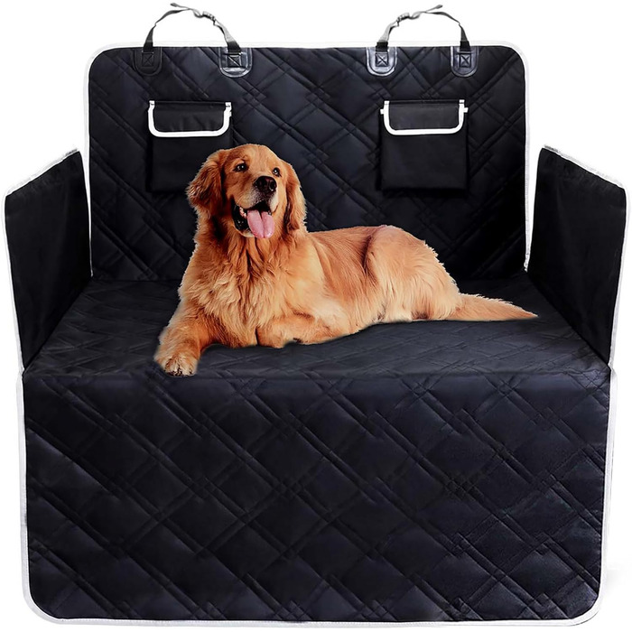 Килимок для собак у машину Caliyo, 143.5x134 см, захист заднього сидіння, водовідштовхувальний, антицарапин, універсальний, чорний