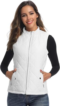 Жіноча легка пухова жилетка Teppwete з кишенями. Тепла зимова куртка, жилетка для осені/весни. Тепла жіноча куртка-жилетка Teppwete (S, H14# Білий)