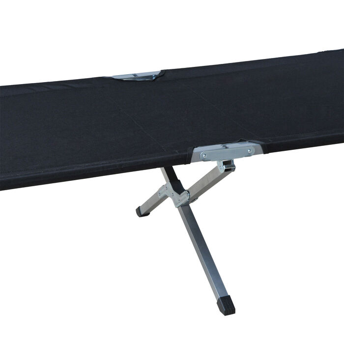 Outsunny Folding Camp Bed with Bag Black | Aosom