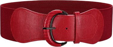 Жіночий широкий еластичний пояс WERFORU для суконь та костюмів (94-107 см, J-червоний)