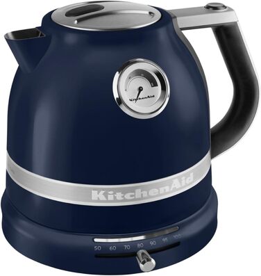 KitchenAid Kettle with Temperature Setting from 50 to 100°C | Tea Kettle with Scale Filter 1.5L | Electric 2400 Watt | Stainless Steel | Ink Blue 1.5 Liter Ink Blue