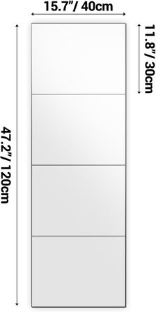 16 штук настінних дзеркал для плитки - проста установка, без рамки, 40x30 см для спальні, вітальні, ванної кімнати та домашнього спортзалу