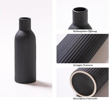 Керамічні вази 3 шт., Сучасний мінімалізм, декор для дому, вази для пампасних трав, вітальня (Хакі/Чорний/Сірий)