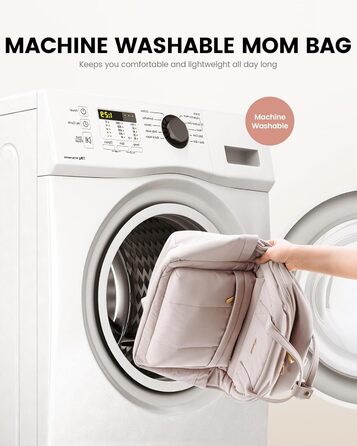 LOVEVOOK Рюкзак-переноска для мами та тата, рюкзак для підгузників з пеленальною підкладкою, сумісний з візком, великий, для подорожей, бежевий