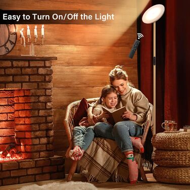 LED торшер PreeOtti для вітальні з димуванням, стельовий світильник LED з дистанційним керуванням та сенсорним, 36W, 3 колірні температури, регулювання, чорний (B-gold)