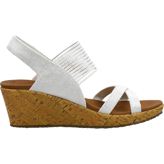 Skechers Beverlee - Бежеві кеди-платформа жіночі (40 EU, Natural Nat)