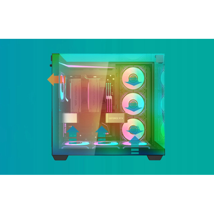 Корпус для комп'ютера darkFlash TH285 Cube Case ATX aRGB, 4 вентилятори, загартоване скло